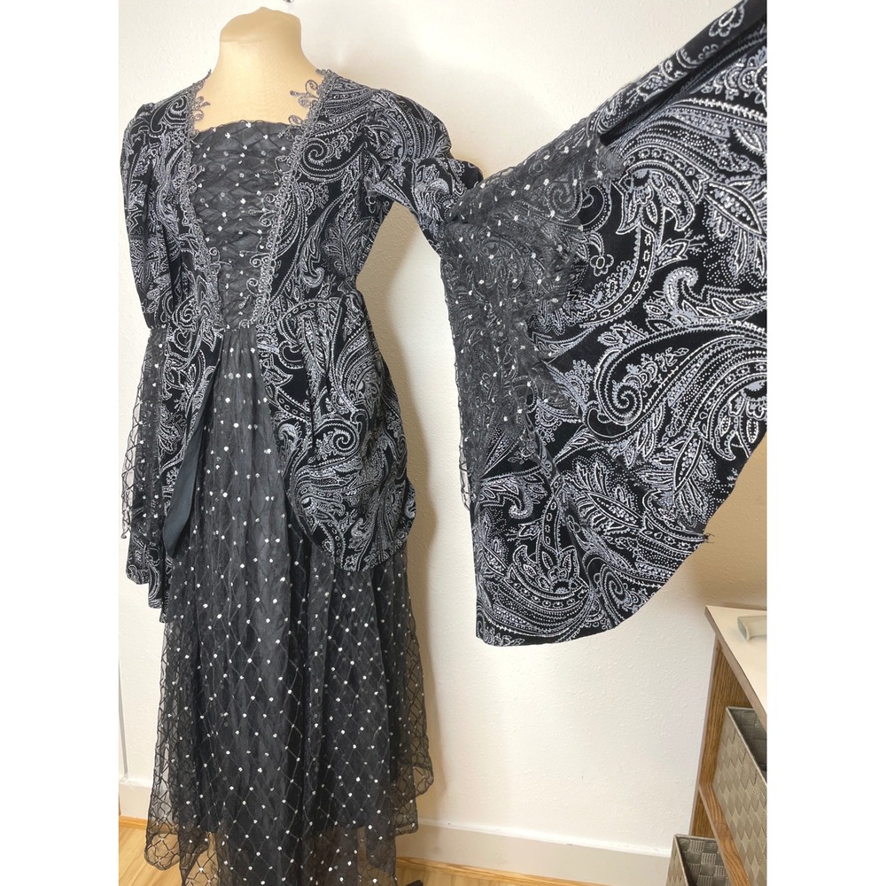 Chasing Fireflies Womens Dress Gothic Victorian Renaissance 12 Black Silver